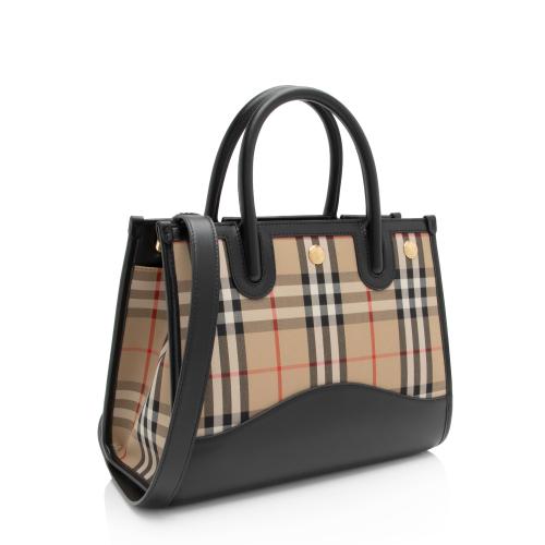 Burberry Vintage Check Smooth Calfskin Title Baby Tote