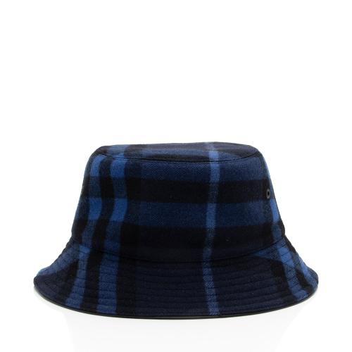 Burberry Wool Check Bucket Hat - Size L