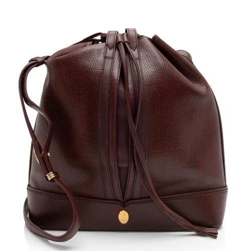 Cartier Vintage Leather Drawstring Bucket Bag