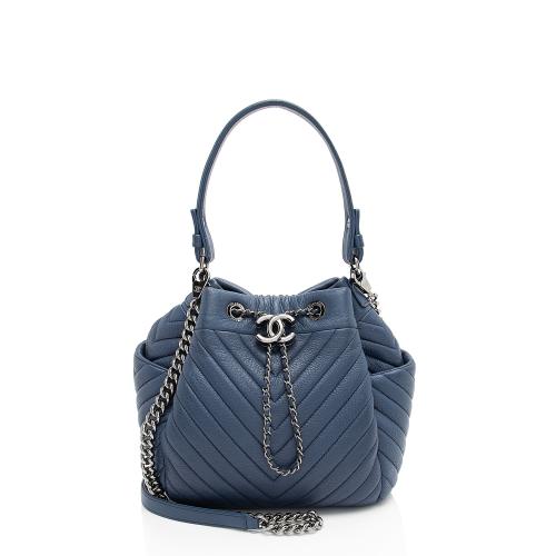 Chanel Chevron Goatskin CC Urban Spirit Small Bucket Bag