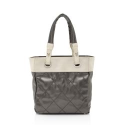 Chanel Coated Canvas Paris Biarritz Small Tote