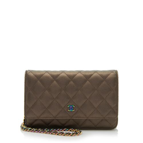 Chanel Iridescent Goatskin Classic Wallet on Chain