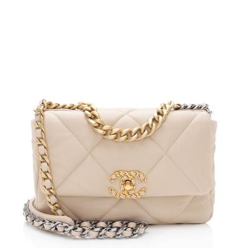 Chanel Lambskin 19 Medium Flap Shoulder Bag