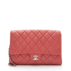 Chanel Lambskin Flap Clutch on Chain