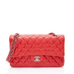 Chanel Patent Leather Classic Medium Double Flap Bag