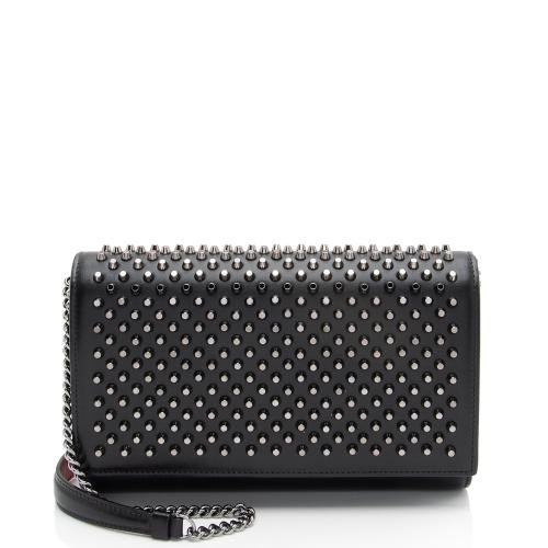 Christian Louboutin Calfskin Spiked Paloma Chain Clutch