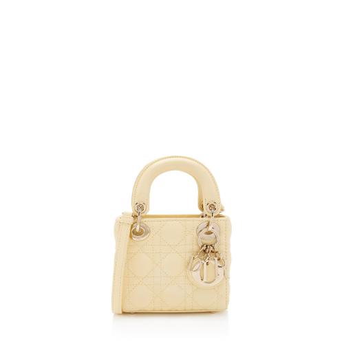 Dior Lambskin Cannage Lady Dior Micro Tote