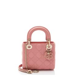 Dior Lambskin Cannage Lady Dior Mini Tote