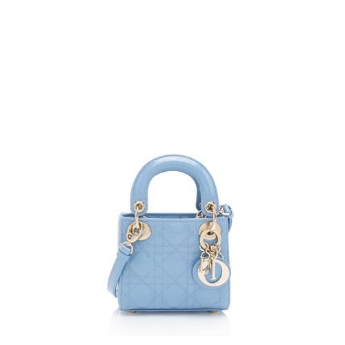 Dior Patent Cannage Lady Dior Micro Tote