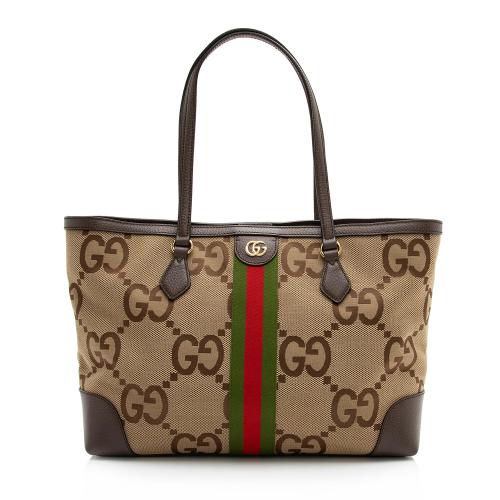 Gucci Jumbo GG Canvas Ophidia Medium Tote