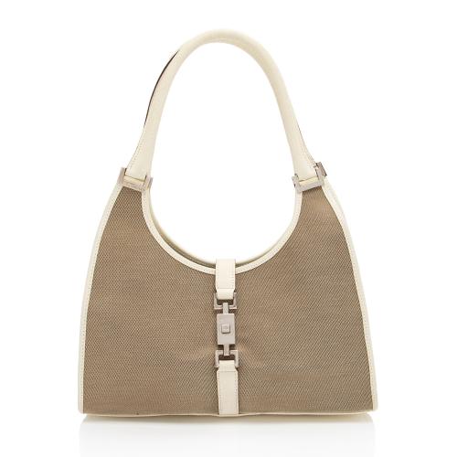 Gucci Linen Bardot Shoulder Bag