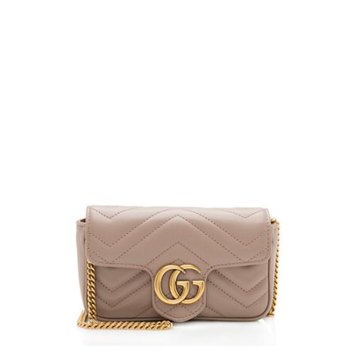 Gucci Matelasse Leather GG Marmont Super Mini Flap Bag