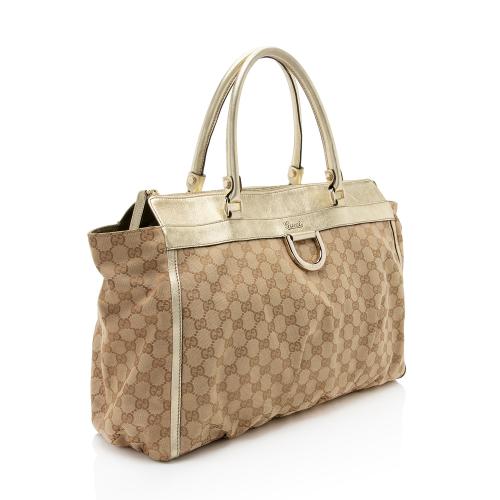 Gucci Metallic GG Canvas Abbey D-Ring Tote