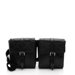 Gucci Perforated GG Embossed Double Belt Bag