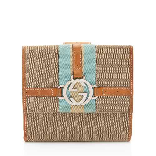 Gucci Vintage Canvas Reins Compact Wallet