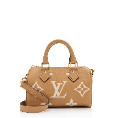 Louis Vuitton Giant Monogram Empreinte Leather Speedy Bandouliere Nano Satchel