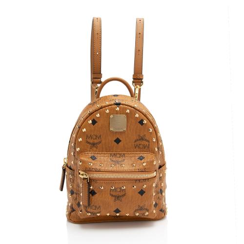 MCM Visetos Studded Stark Bebe Boo Mini Backpack