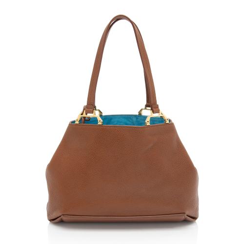 Miu Miu Leather Madras Tote