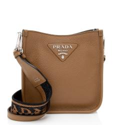 Prada Leather Logo Mini Soft Hobo