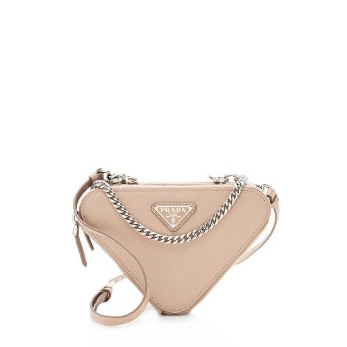 Prada Saffiano Leather Triangle Mini Crossbody