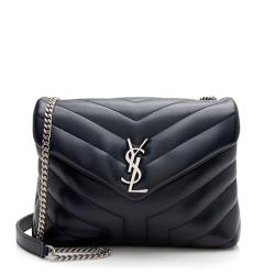 Saint Laurent Matelasse Calfskin Monogram LouLou Chain Small Crossbody