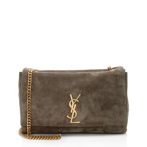 Saint Laurent Calfskin Suede Monogram Kate Reversible Chain Medium Shoulder Bag