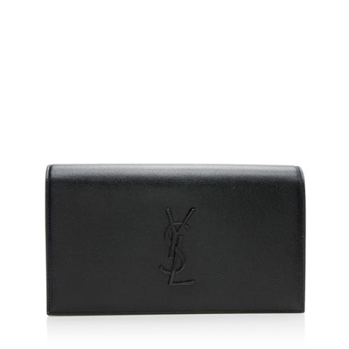 Saint Laurent Grain de Poudre Monogram Kate Clutch