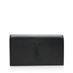 Saint Laurent Grain de Poudre Monogram Kate Clutch