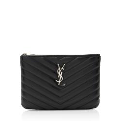 Saint Laurent Matelasse Calfskin Jolie Pouch