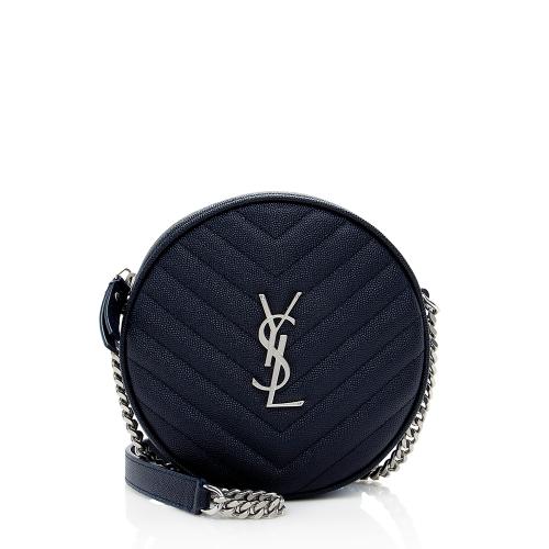 Saint Laurent Matelasse Grain de Poudre Monogram Vinyle Round Camera Bag