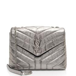 Saint Laurent Metallic Matelasse Calfskin Monogram LouLou Chain Small Crossbody