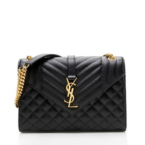 Saint Laurent Mixed Matelasse Grain de Poudre Monogram Medium Shoulder Bag