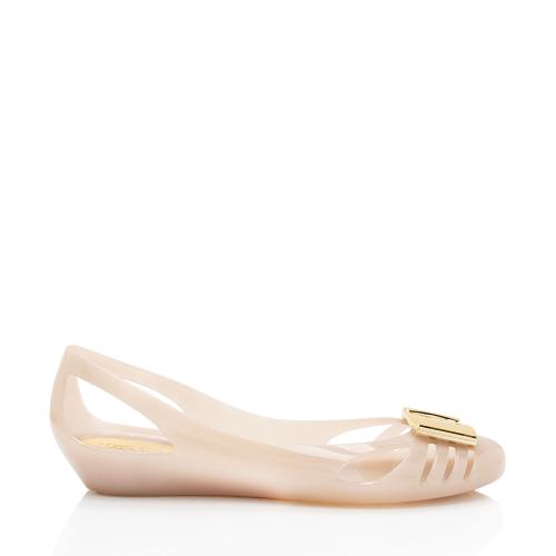 Salvatore Ferragamo PVC Jelly Bermuda Cutout Flats - Size 10 / 40