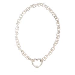 Tiffany & Co. Sterling Silver Open Heart Clasp Necklace