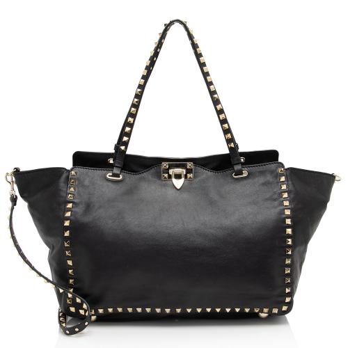 Valentino Leather Rockstud Medium Tote