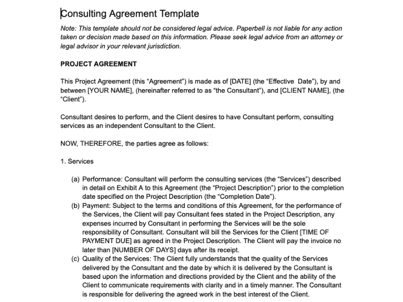 example consulting contract